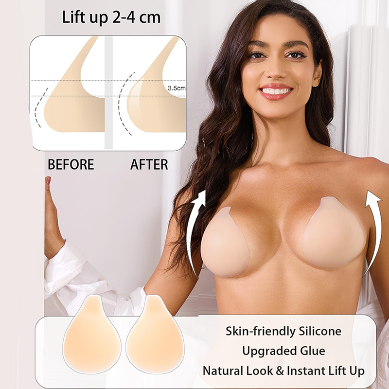 1/2 Pairs Women Sticky Bra Pus - Strapless Bra Backless avaliação e preço