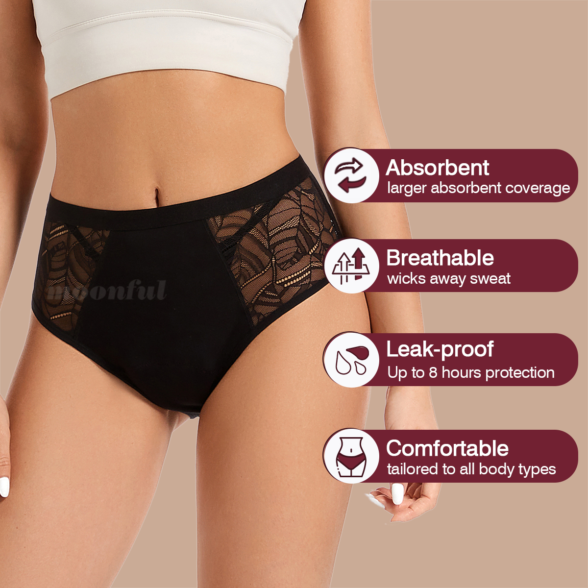 Moonful Women's Menstrual Pant - Period Panty Absorbent avaliação e preço