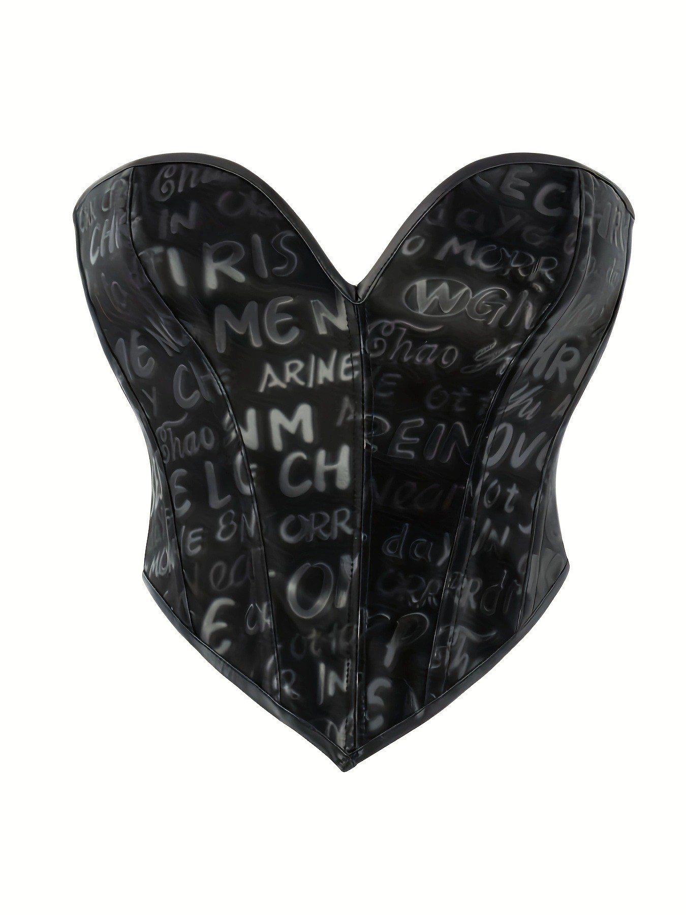 Black letter printed strapless - Corset Waist Cinch avaliação e preço