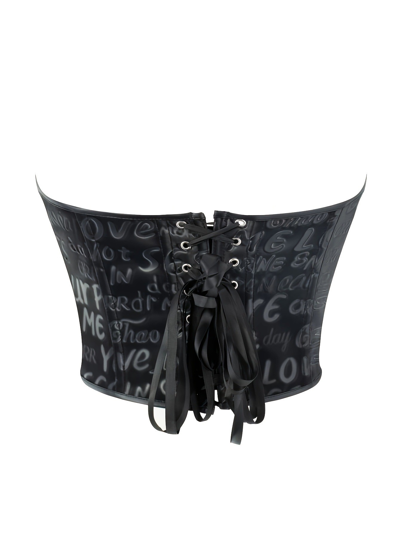Black letter printed strapless - Corset Waist Cinch avaliação e preço