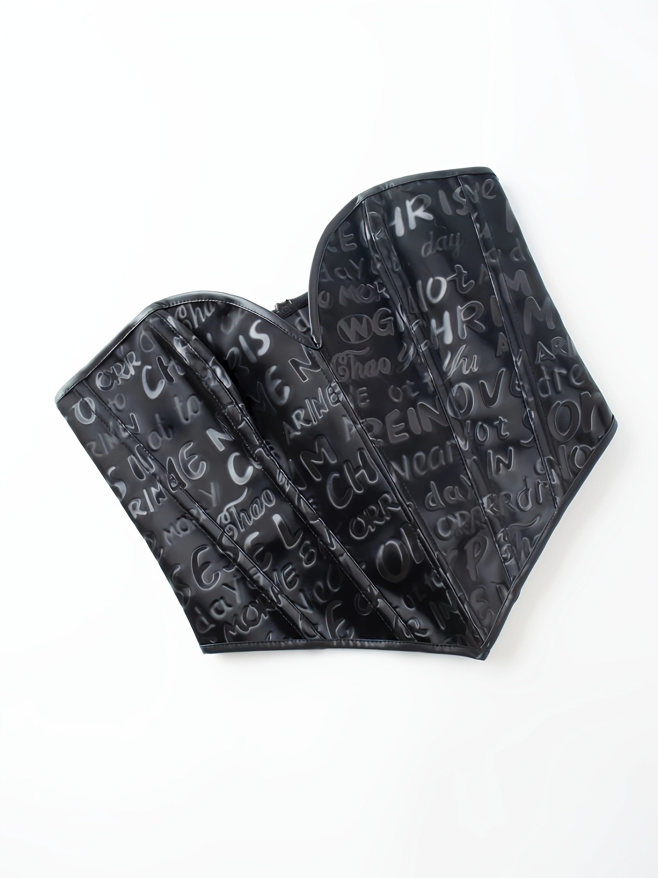 Black letter printed strapless - Corset Waist Cinch avaliação e preço