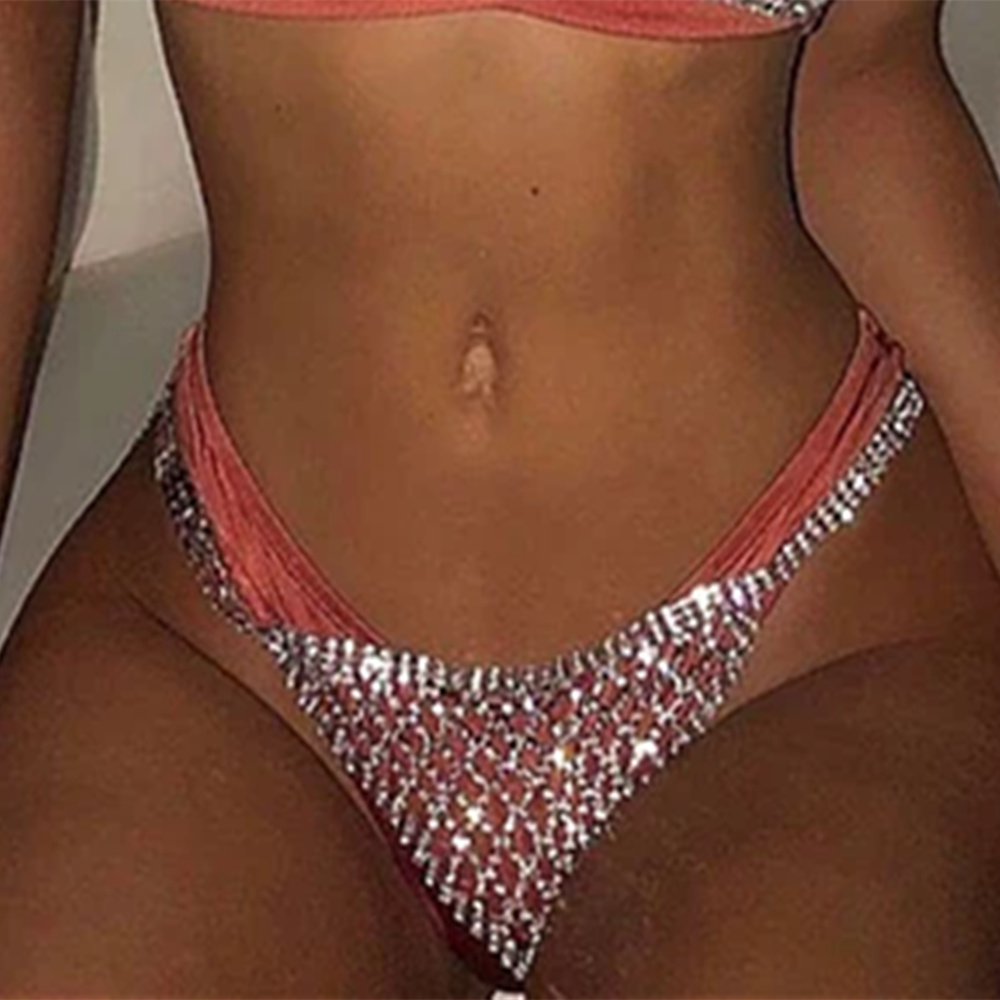 Stonefans Mesh Rhinestone Body - Thong Bikini Women avaliação e preço