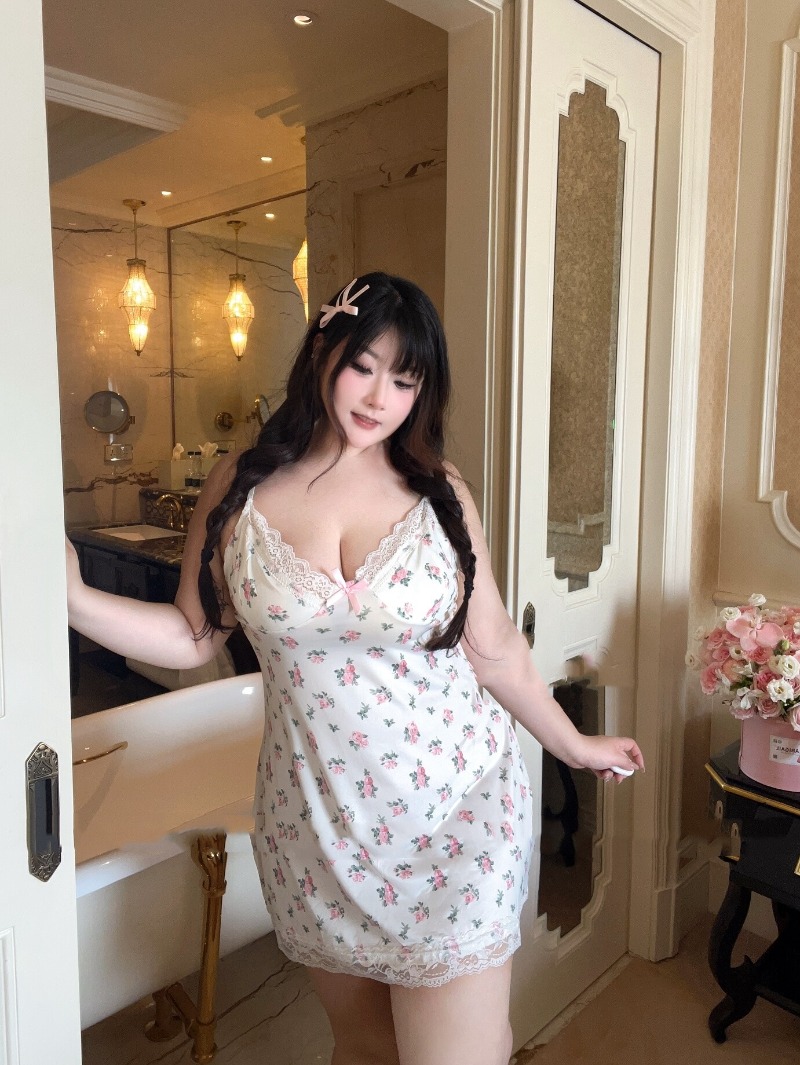 Women's Sexy Plus Size Lingeri - Babydoll Chemise Night avaliação e preço