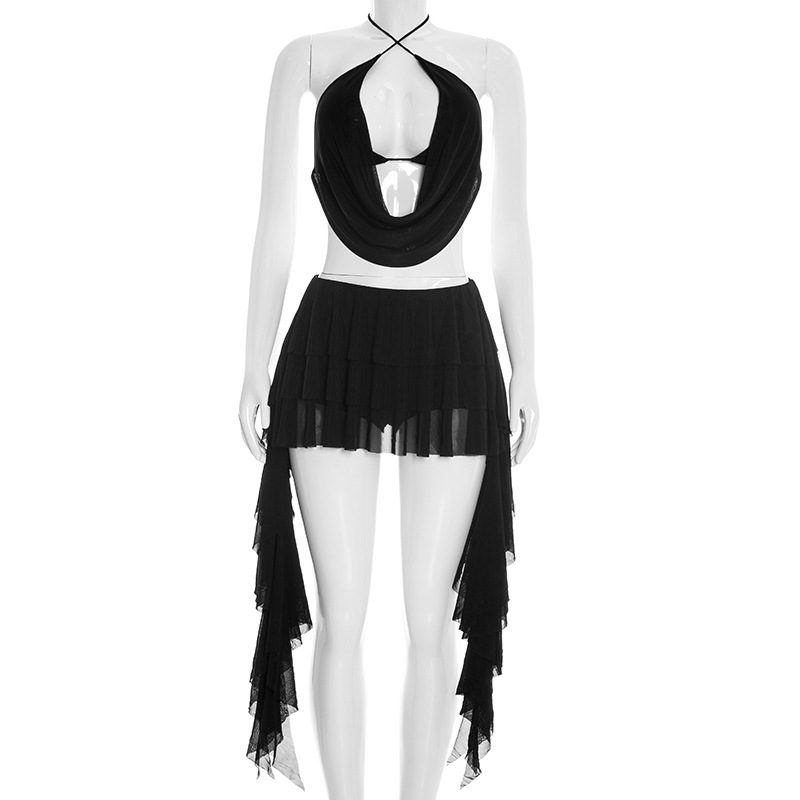 Women Sexy Solid Mesh 2 Piece  - Cami Top Lace avaliação e preço