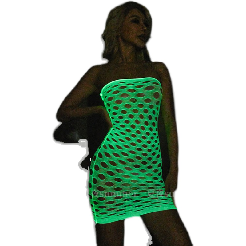 Luminous Glow in The Dark Fish - Bodystocking Fishnet avaliação e preço