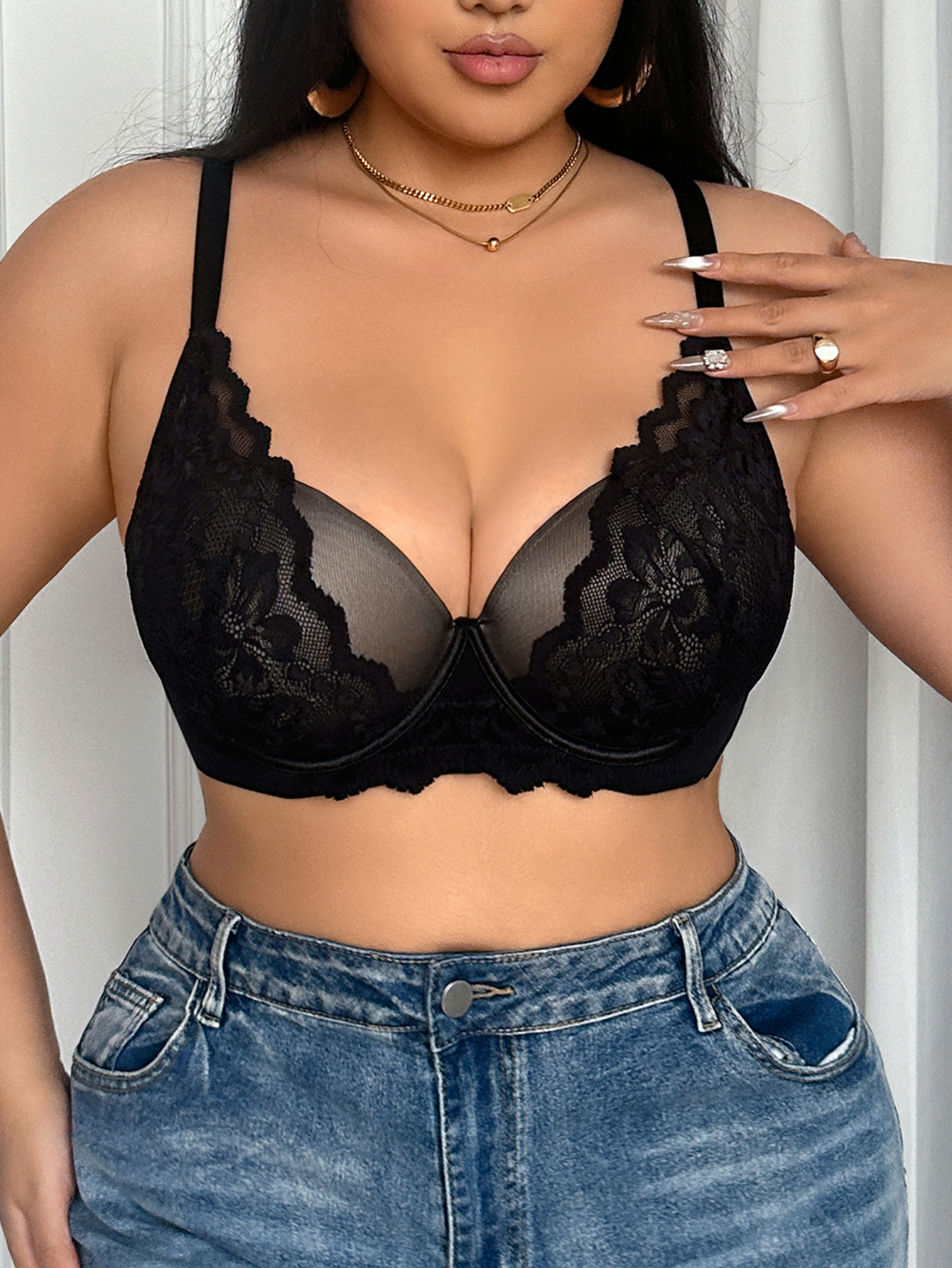 Wide Strap Plus Size Women Bra - Push Up Bra Padded avaliação e preço