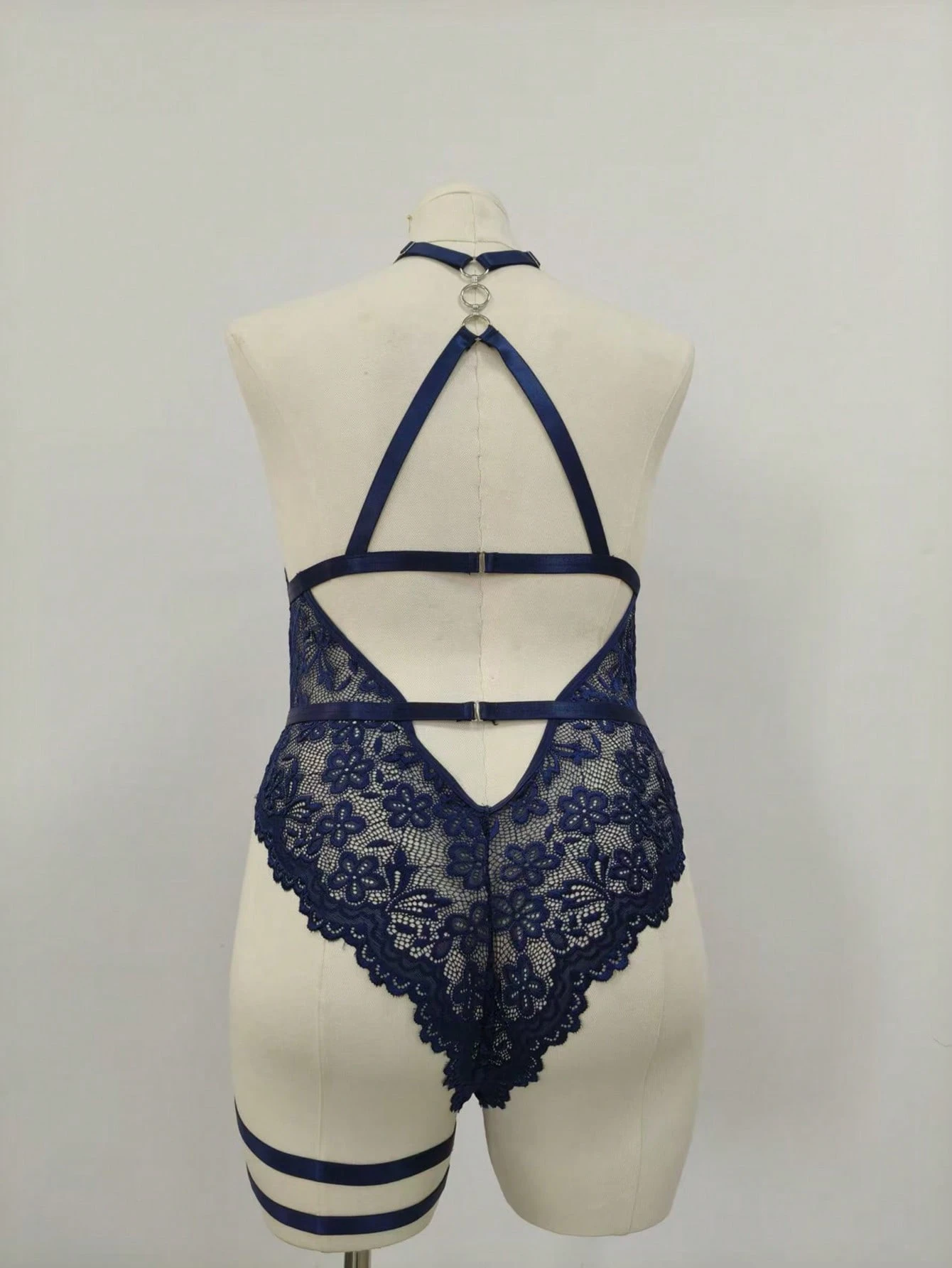 Blue Lace Wireless Bodysuit Wi - Garter Belt Set avaliação e preço