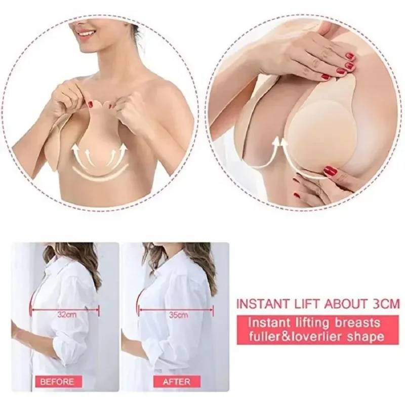 1Pair Self Adhesive Silicone S - Silicone Bra Adhesive avaliação e preço
