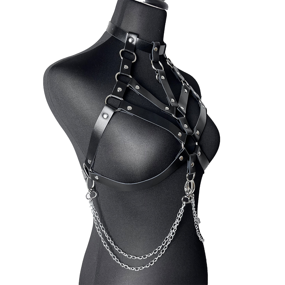 Chain with Leather Lingerie Wo - Garter Belt Set avaliação e preço