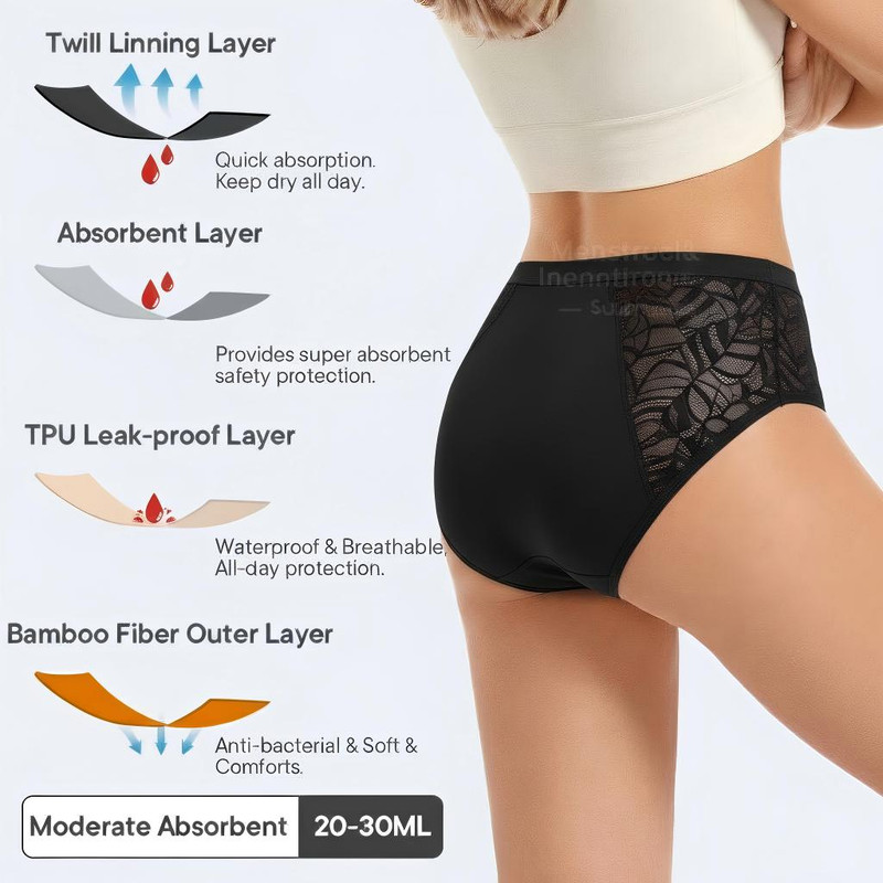 Absorbent Period Underwear Wom - Period Panty Absorbent avaliação e preço
