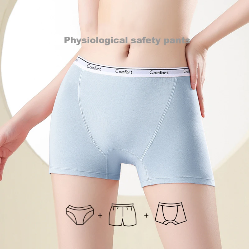 1pcs Cotton Women's Menstrual  - Boyshort Underwear avaliação e preço