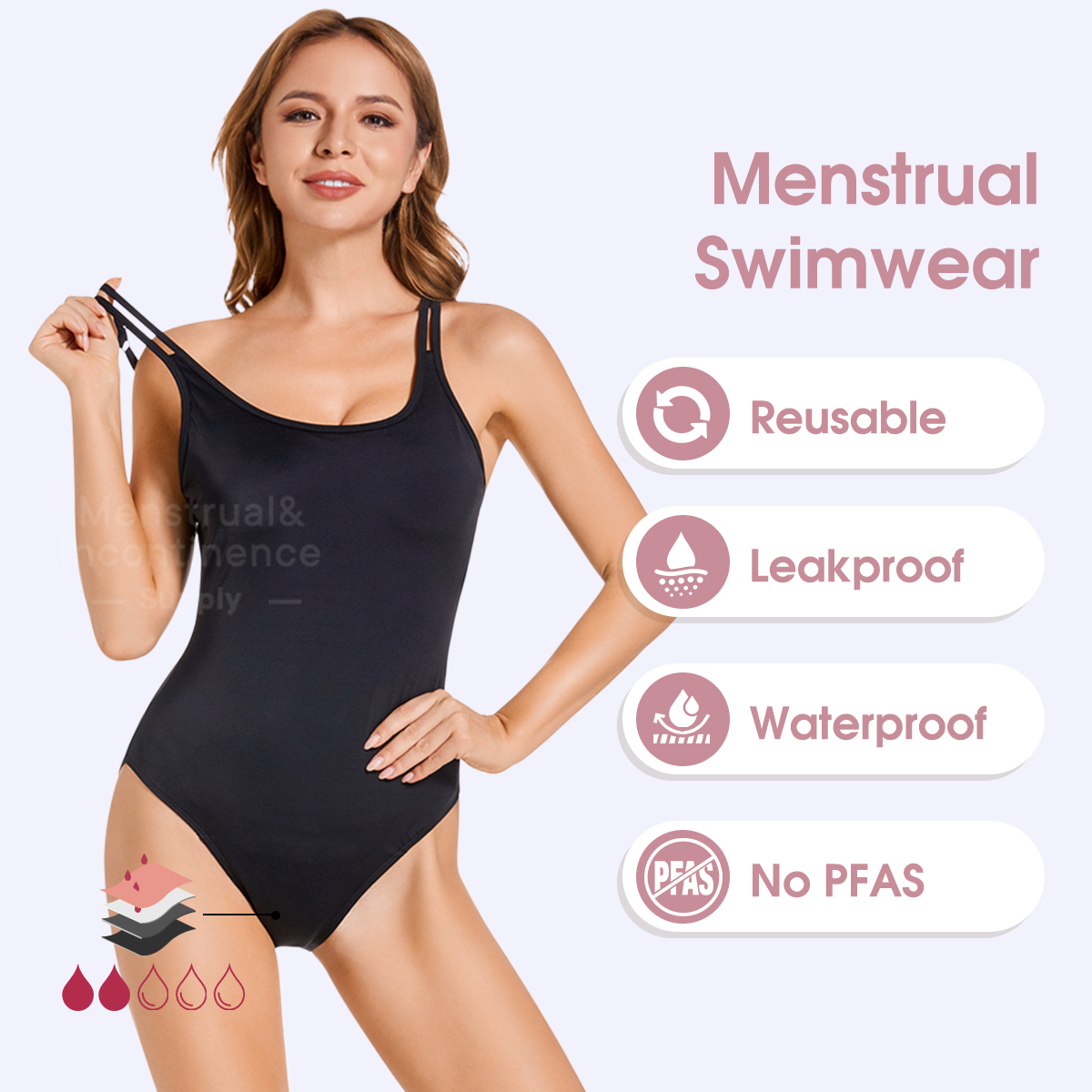 Women's Period Swimwear One Pi - Period Panty Absorbent avaliação e preço