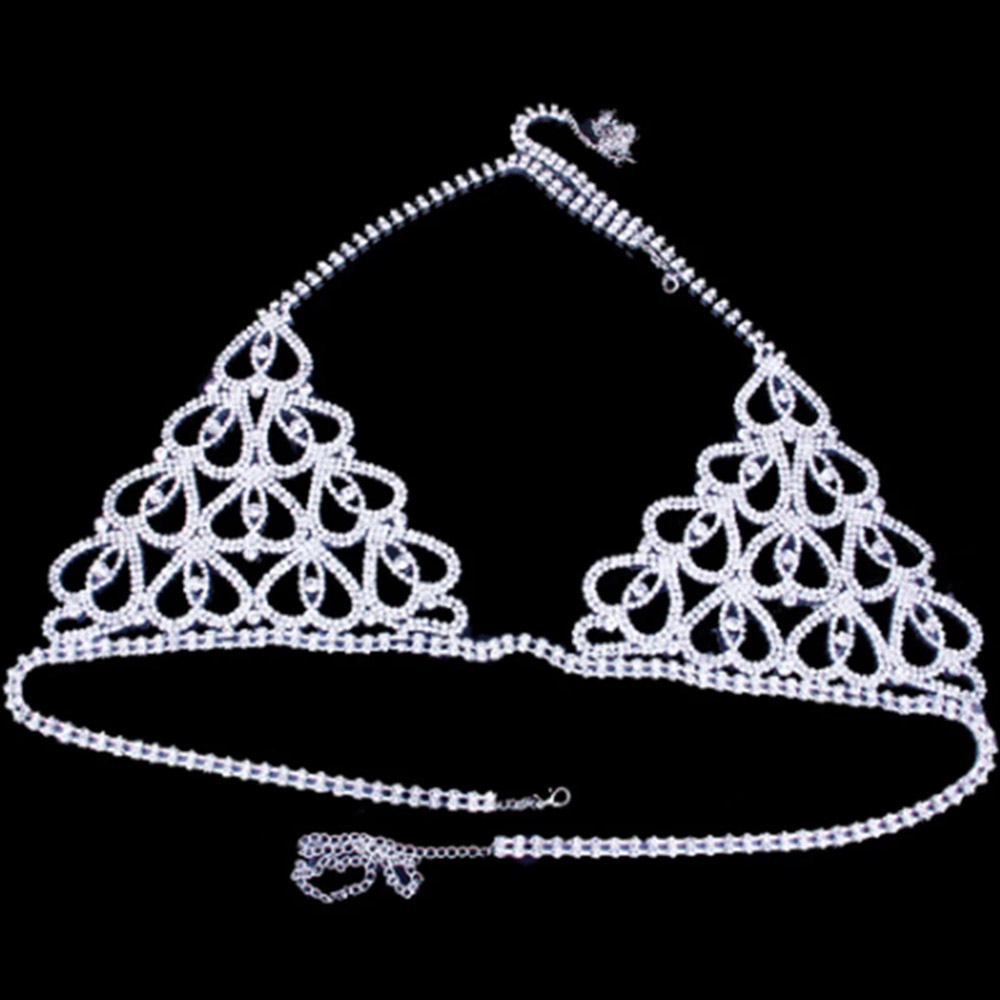 Fashion Rhinestone Heart Bra T - Thong Bikini Women avaliação e preço