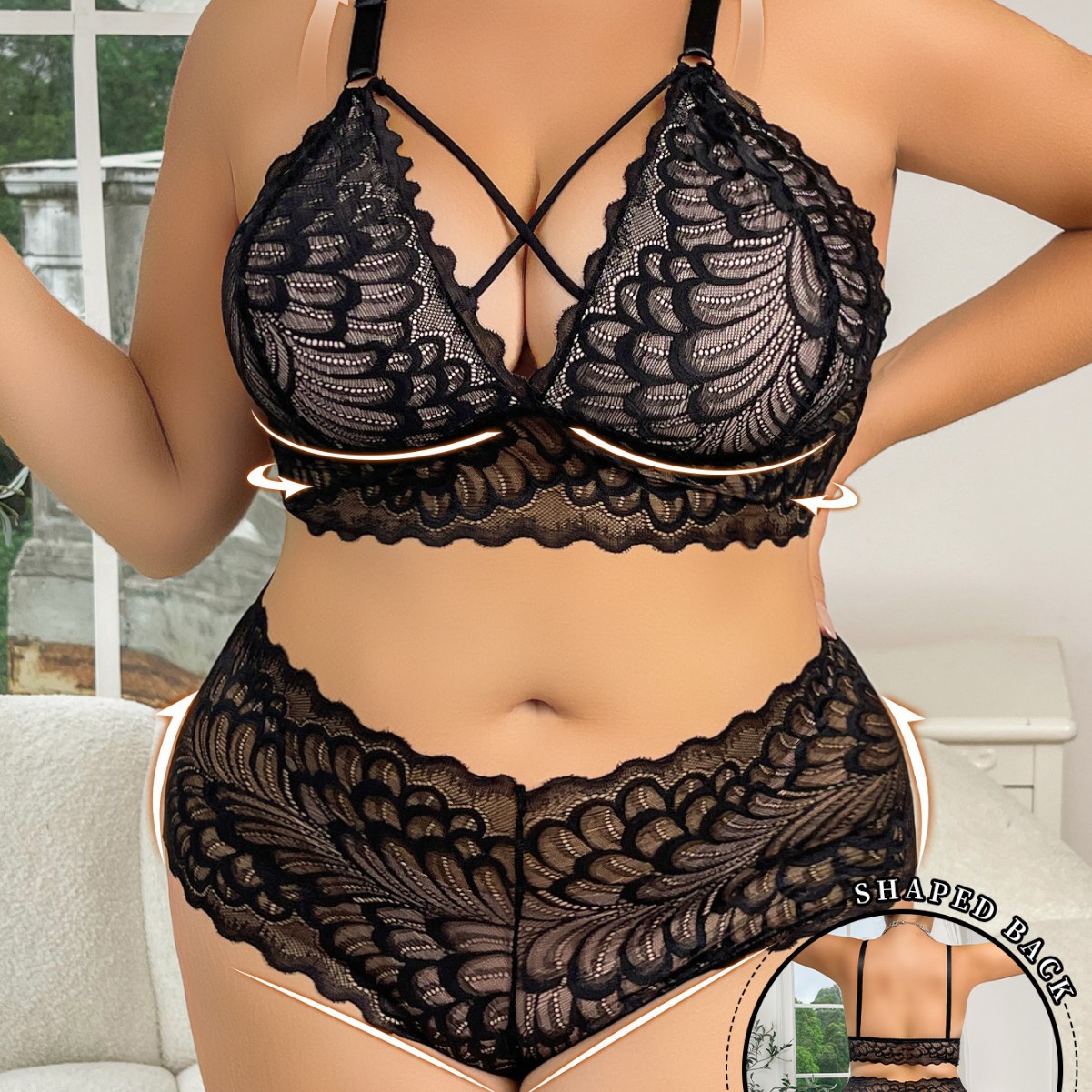 Plus Size Lingerie Set Wire-Fr - Seamless Underwear Women avaliação e preço