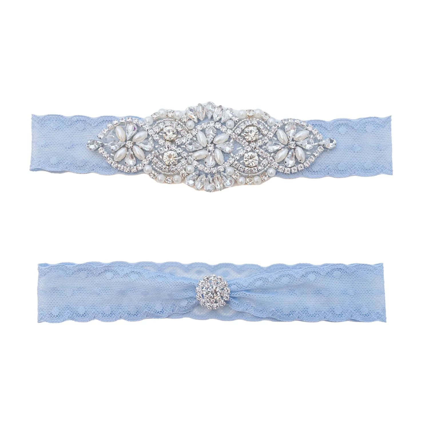 Luxury Heavy Pearls Crystals W - Garter Belt Set avaliação e preço