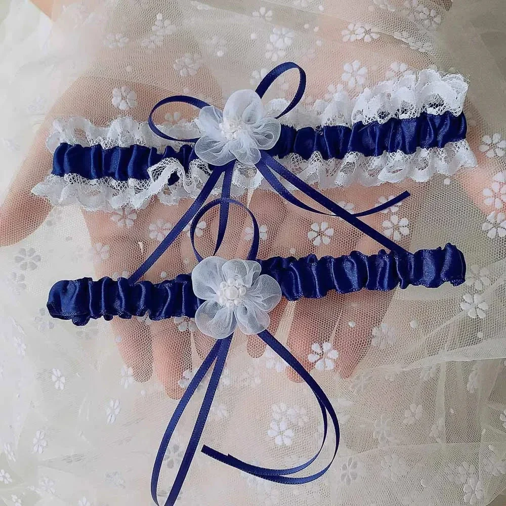 2pcs/Set Satin Ribbon Wedding  - Garter Belt Set avaliação e preço