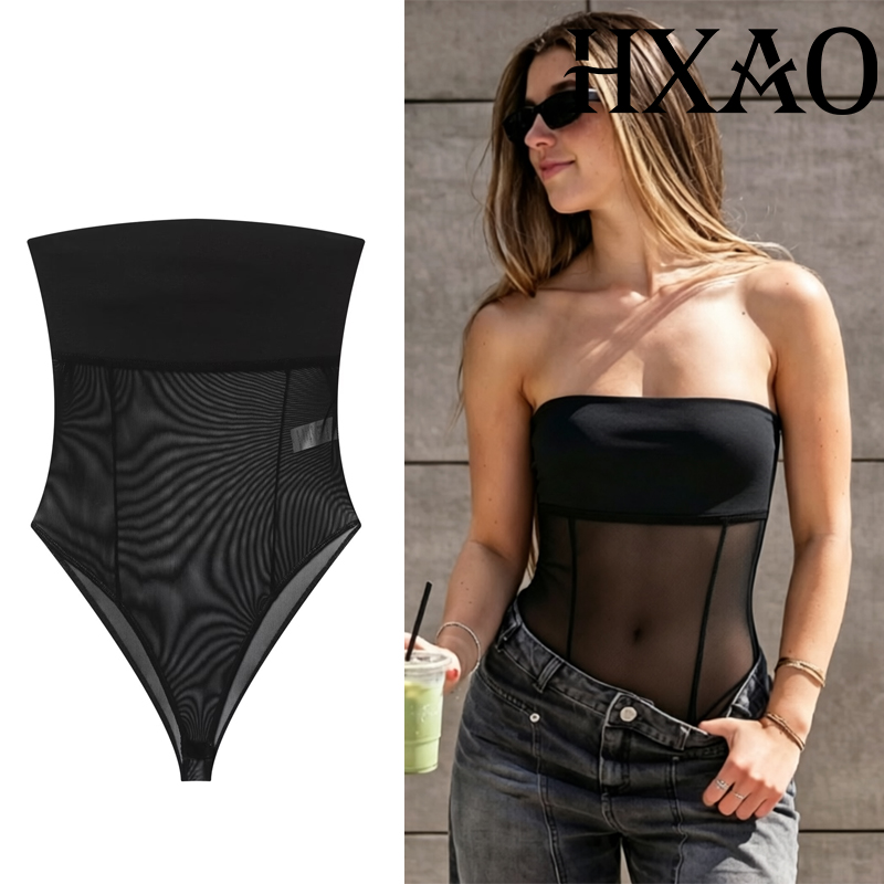HXAO Tulle Corset Bodys Woman  - Strapless Bra Backless avaliação e preço