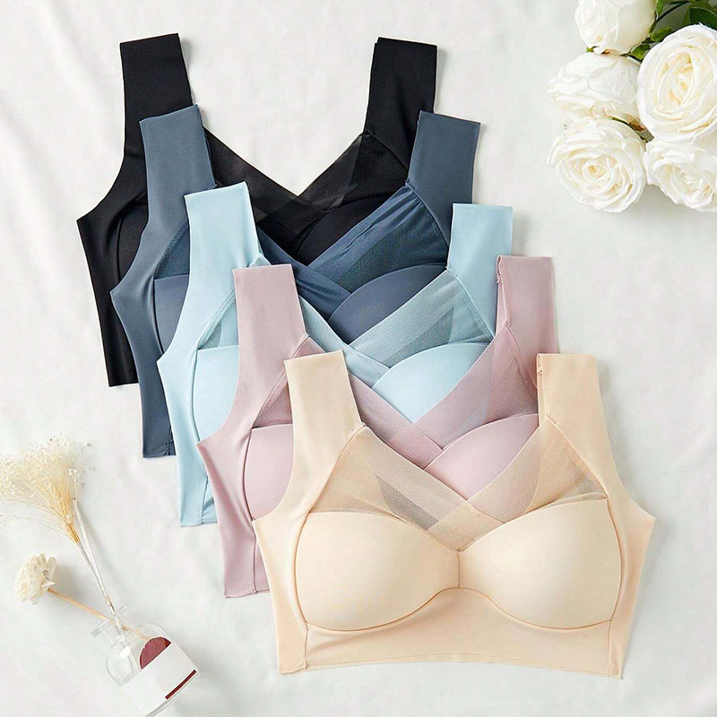 5PCS Women Sports Bras Full Cu - Bralette Wireless Soft avaliação e preço