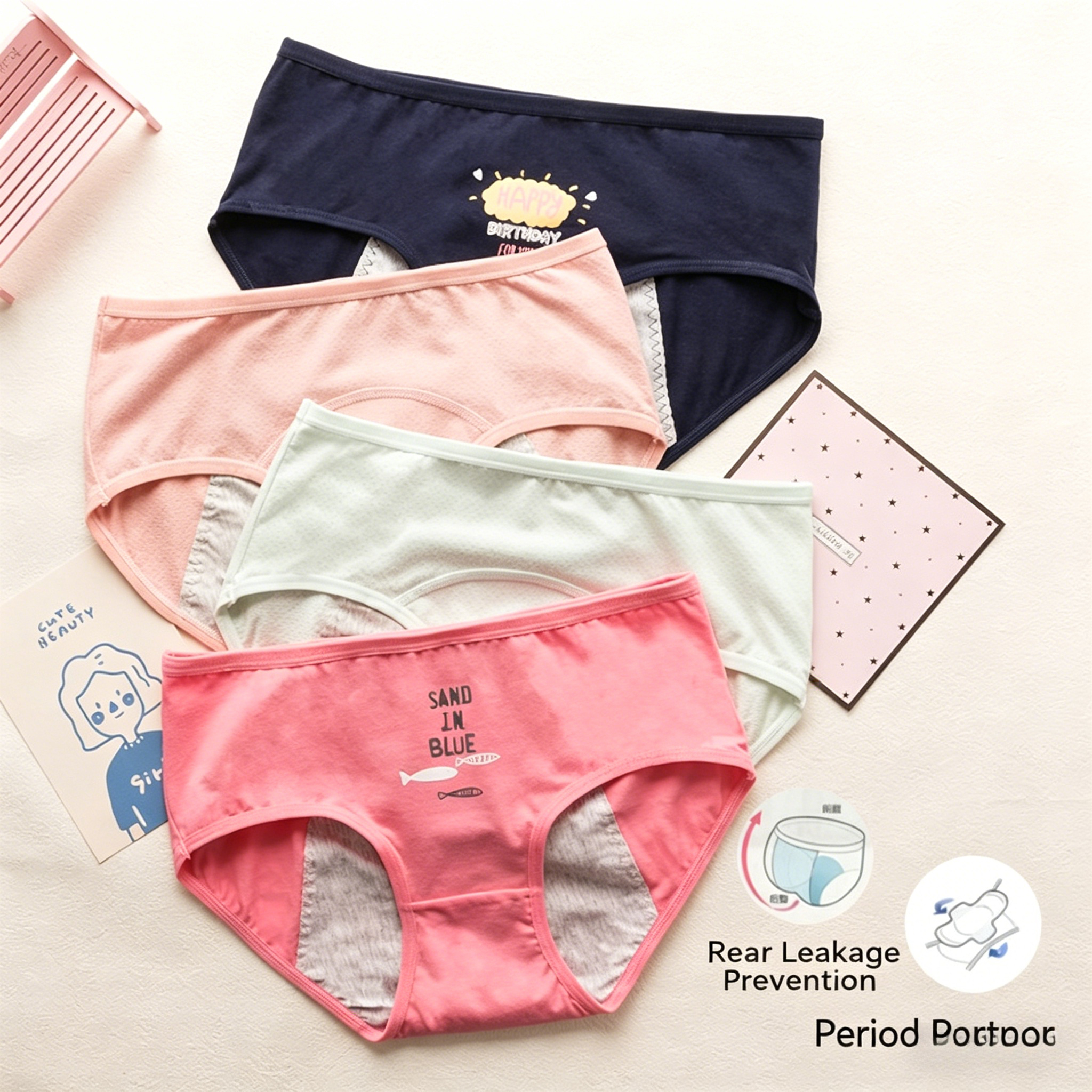 Cute Cartoon Period Underwear  - Period Panty Absorbent avaliação e preço