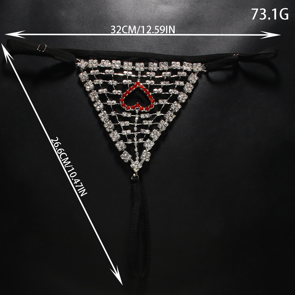 Rhinestones Heart Hollow Thong - Thong Bikini Women avaliação e preço
